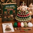 thumbnail image 2 of Crochet Christmas Tree DIY Kit, DIY Crochet Animal Christmas Tree Kit, Christmas DIY Crochet Kit for Beginners, Handmade Holiday Craft Set Christmas Decorations, 2 of 7