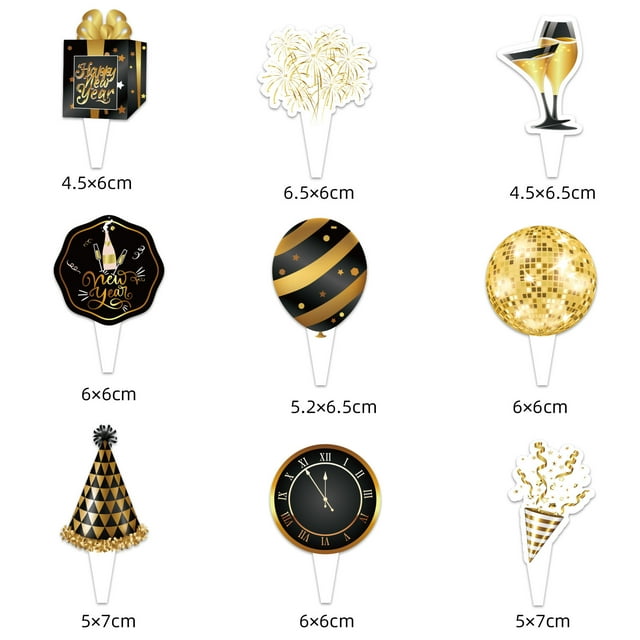 Set de 2 pancartas de Feliz Año Nuevo: letrero dorado de Feliz Año Nuevo para decoraciones de Feliz Año Nuevo 2025: pancarta de Feliz Año Nuevo 2025
