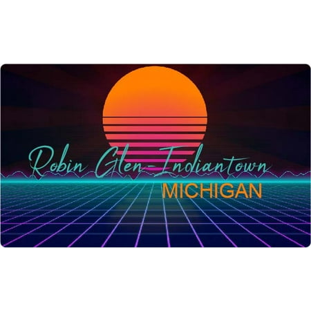 

Robin Glen-Indiantown Michigan 4 X 2.25-Inch Fridge Magnet Retro Neon Design