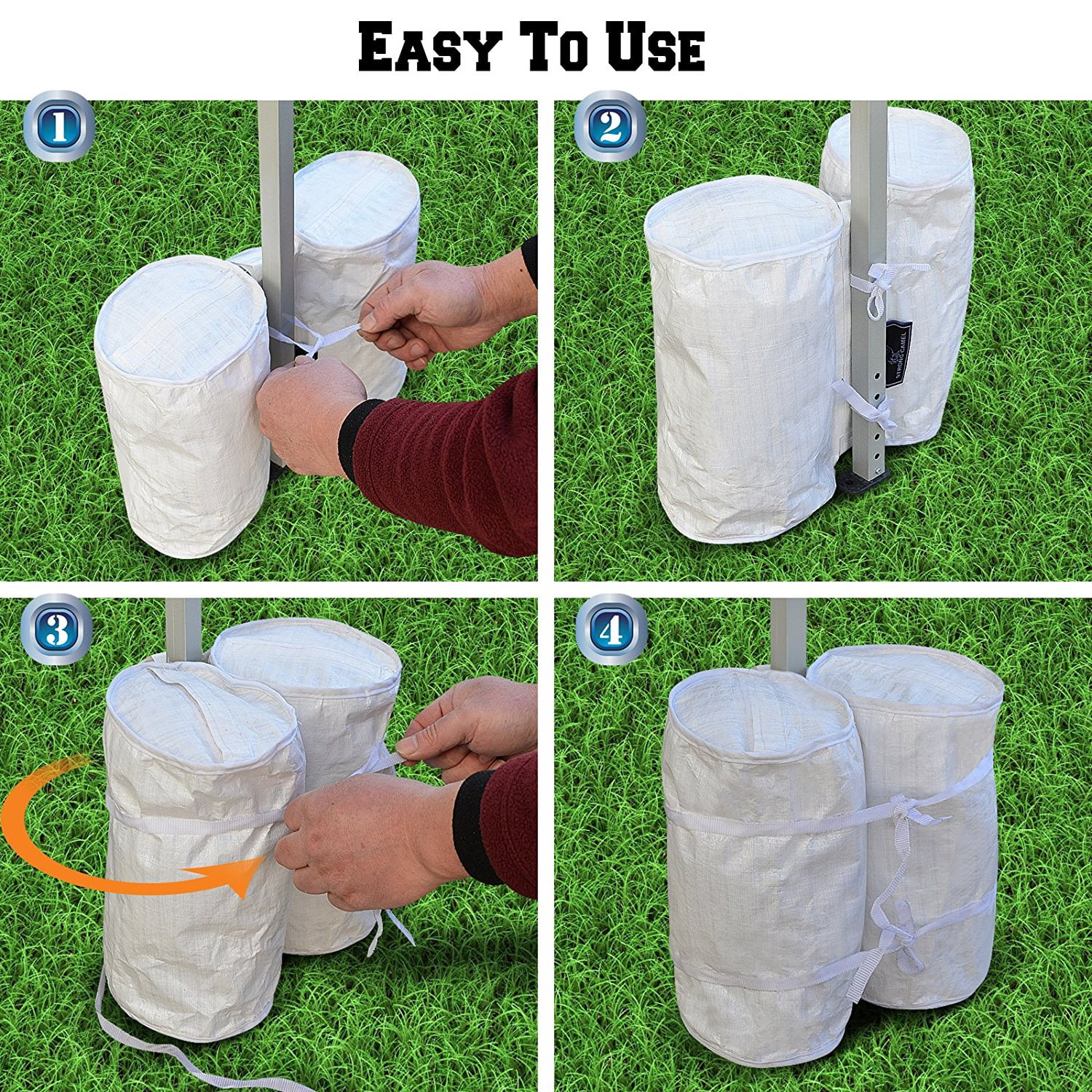 Sunrise Umbrella 22 lbs White Sand Bag Outdoor Canopy Weights (4 Count)