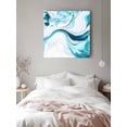 thumbnail image 6 of Abstract Water Ripple Canvas Wall Art, Blue Gradient Modern Ocean Framed Wall Decor Modern Artwork Prints Painting for Living Room, Bedroom, Kitchen & Cafe Decor 28x28 Inch, 6 of 9