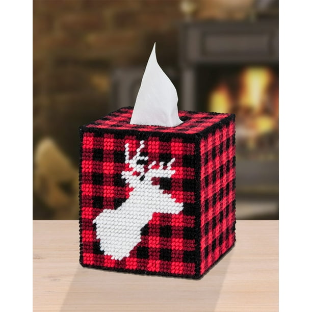 Mary Maxim Stag Head Tissue Box Cover Plastic Canvas Kit
