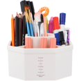 thumbnail image 1 of Porte-crayon Rotatif à 360°, Organisateur de Stylos de Bureau Durable, Organisateur de Rangement de Stylos avec 5 Compartiments, Organisateur de Bureau Multifonctionnel pour Papeterie Pinceaux de Maquillage, Ivoire, 1 of 6