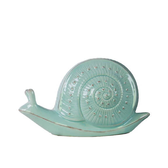 Urban Trends Collection Ceramic Snail Figurine SM Gloss Finish Blue