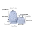 thumbnail image 2 of Polka Dot Bow School Backpack Set, Water Resistant Backpack with Pendant, Heavy Duty Bookbag for Travel Work College (Blue), 2 of 10