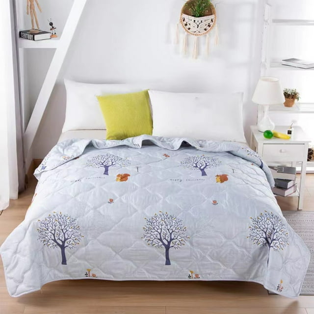 EGNMCR Blankets & Throws Skin-friendly Plain Printed Washed Cotton Summer Quilt Ventilation Quilt thermal blanket