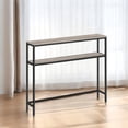 thumbnail image 1 of Heather Greige and Ink Black Console Table. A 2 - Tier, 7.9 x 39.4 x 31.5 - Inch Narrow Entryway Table with 2 Shelves. Sofa Table, 1 of 6