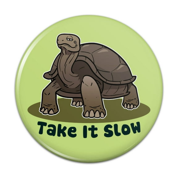 Tortoise Take It Slow Turtle Pinback Button Pin