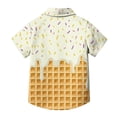 thumbnail image 4 of ITSAME Boys Button Up Shirts School Uniform Fashion Print Short Sleeve Kids Loose Casual Shirts Beige Size 12-13, 4 of 8