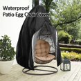 thumbnail image 5 of 75" H x 45" D Cubierta colgante para silla de huevo Fundas impermeables para sillas de columpio con cremallera Protector de muebles para exteriores Funda para silla de jardín (Negro), 5 of 5