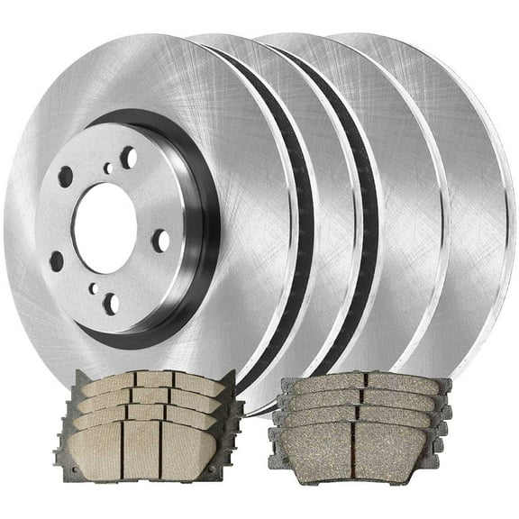 AutoShack Front & Rear Brake Rotors Premium Ceramic Brake Pads | Replacement For 2007-2011 Toyota Camry 2008-2012 Avalon 2007-2012 Lexus ES350 2.4L 2.5L 3.5L V6 FWD | 12-PC Brake Kit