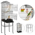 thumbnail image 5 of PetFurnishn Bird Cage 64-inch Play Open Top Medium Small Parrot Parakeet Bird Cages with Detachable Rolling Stand for Parrot Lovebirds Finches Parakeets Budgie Parrotlet Conures, Pet Flight,Black, 5 of 10