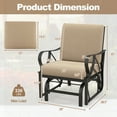 thumbnail image 3 of Gymax Patio Glider Chair Outdoor Metal Glider w/ Seat & Back Cushions Backyard Poolside, 3 of 6