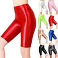 thumbnail image 3 of CENL Women Sexy Sheer Shiny Glossy Wet Soft Stretchy Oil Leggings Yoga Shorts Pants, 3 of 9