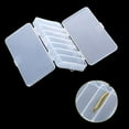 thumbnail image 4 of 1 Lure Box Compartments Double 7 Grids Fishing Tackle Box Visible Hard Plastic Clear Fishing Squid Hooks Accessory Storage Case Container, 4 of 7