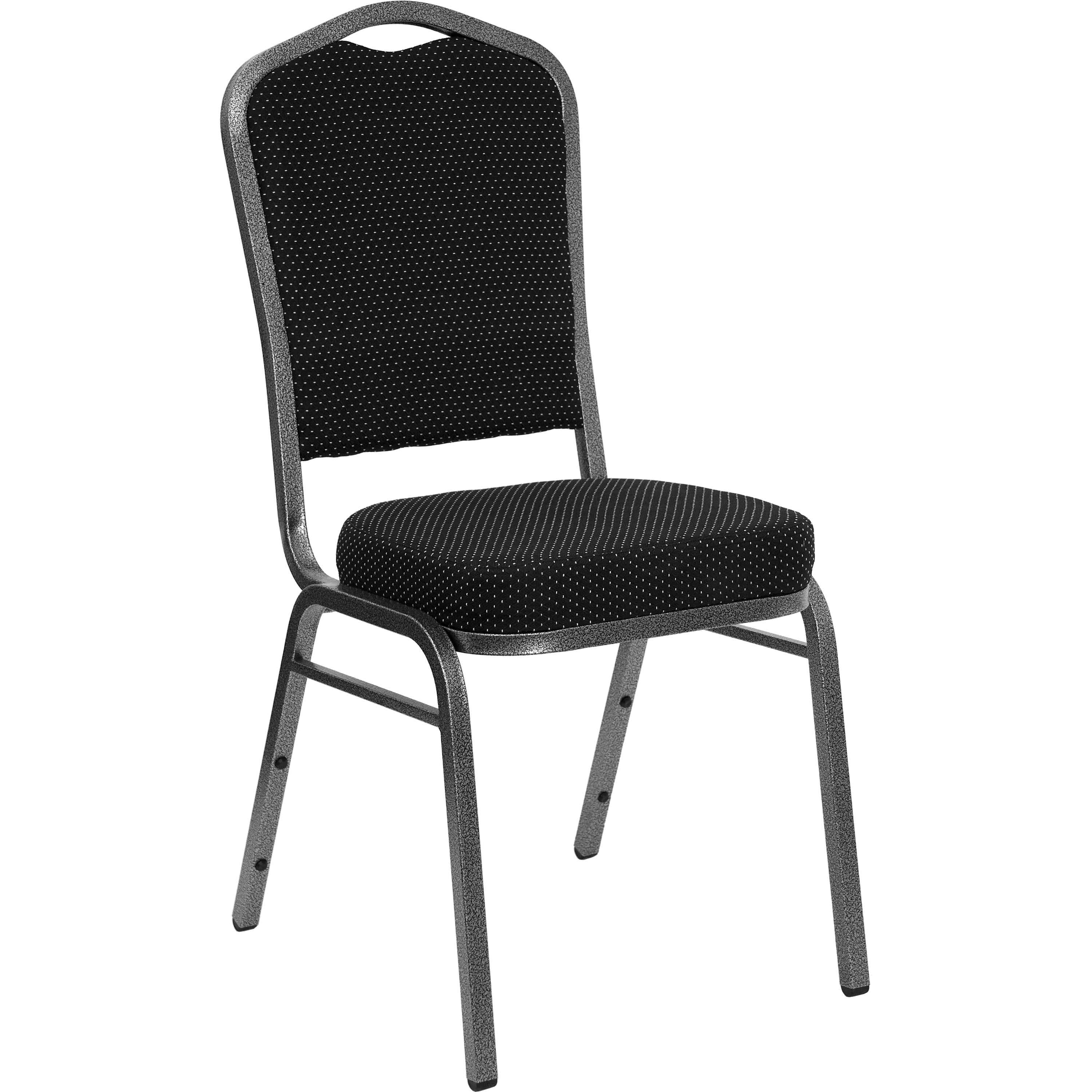BizChair 4 Pack Crown Back Stacking Banquet Chair in Blue Fabric Silver Frame 