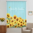 thumbnail image 2 of Sunflower Sheer Curtains 54 Inches Long, Yellow Summer Botanical Blue Striped Farmhouse Light Filering Curtains, Breathable Simi Curtain Privacy Drapes for Kitchen Bathroom Small Window Treatment, 2 of 9