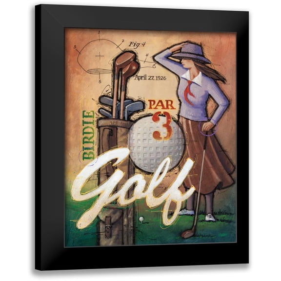 Langton, Bruce 12x14 Black Modern Framed Museum Art Print Titled - Vintage Golf 2