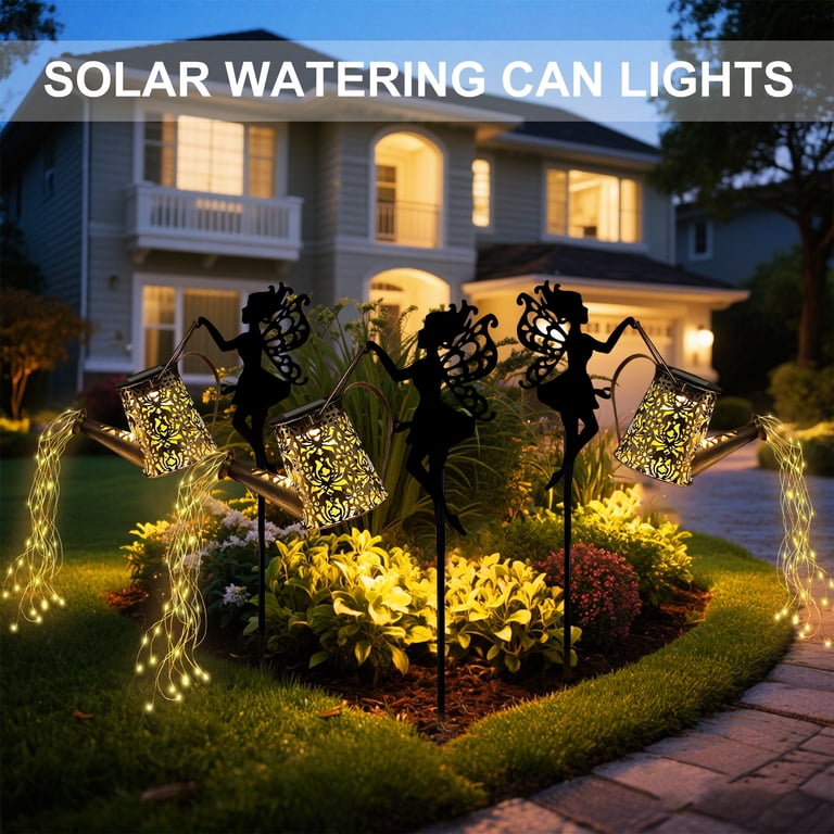 Rirool Solar Fairy Garden Watering Can Light with Hook photo 4