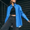 thumbnail image 1 of Chaqueta de cuero Mujer Camisa sintética Motocicleta Ropa de calle de moda Ygjytge Azul T XL para Mujer, 1 of 5
