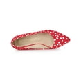 thumbnail image 4 of BLISSFUL STEP Women's Shoes Polka Dot Kitten Heel Pumps Pointed Toe Slip-on Heels Red 8, 4 of 7