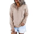 thumbnail image 1 of Hoodies for Women Sweatshirt Long Sleeve 1/4 Button Pullover  Purple, 1 of 3