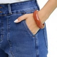 thumbnail image 6 of Miluxas Womens Bermuda Jean Shorts High Waisted Tummy Control Stretchy Denim Shorts with Pockets Dark Blue XL(XL), 6 of 9
