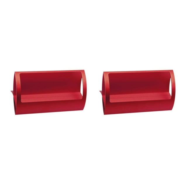 Baohd 1/2/3/5 Moderne en Alliage d'Aluminium de Bureau Q Forme Porte-Cartes de Visite pour les Salons Professionnels Look Élégant Rouge 2PCS