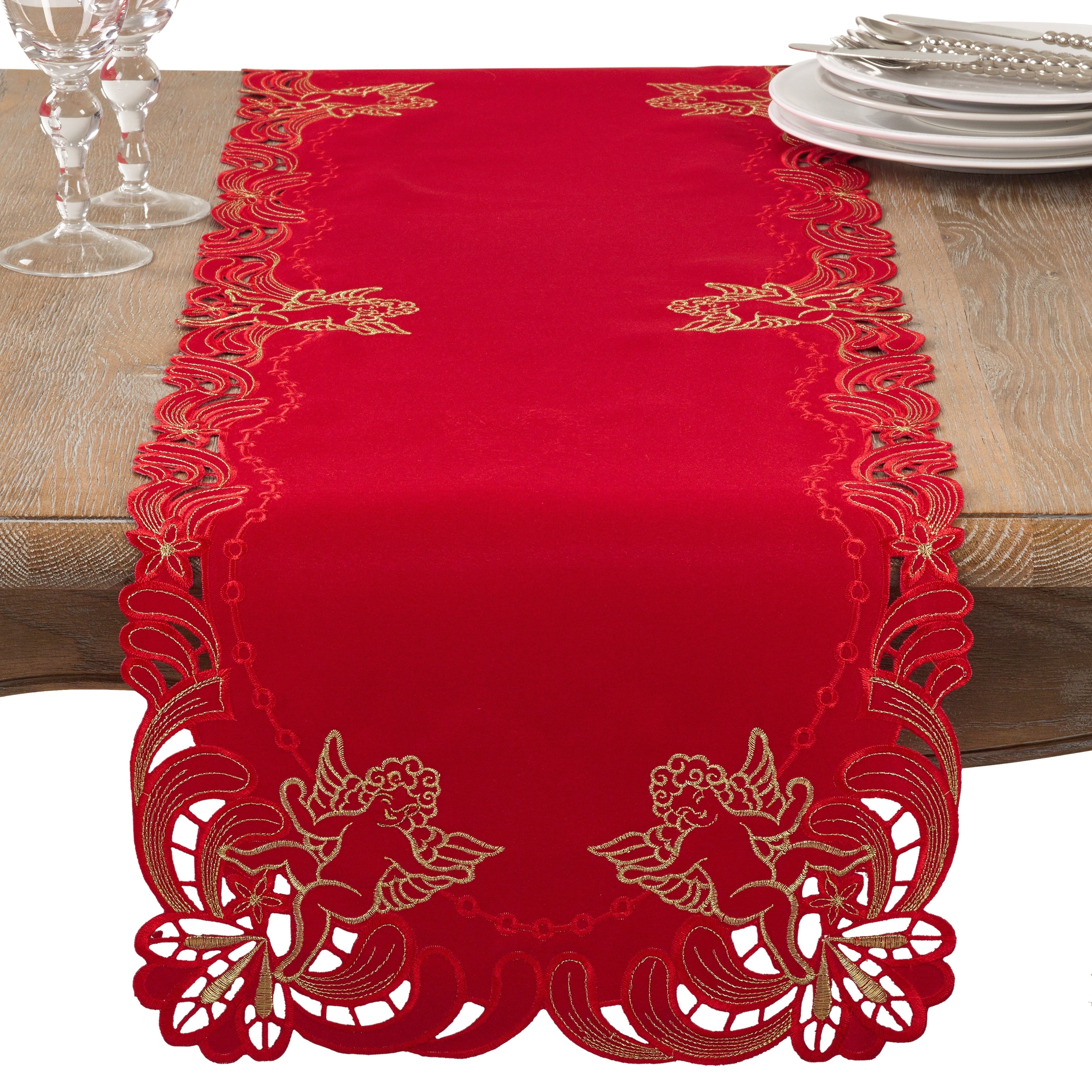 Runners & Placemats New Jacquard Rose Christmas Red Tablecloths Napkins 