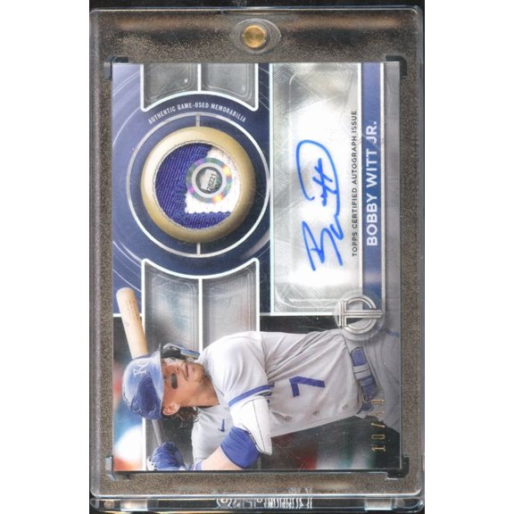 Collectible Bobby Witt Jr. 2024 Topps Tribute Auto Autograph Patch 10/50 #APA-BW Kansas City Royals Kansas City Royals MLB Autographed Baseball Trading Card