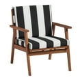 thumbnail image 4 of Linon Lathan 4-Piece Outdoor Chat Set, Includes Couch, Coffee Table, and 2 Chairs, Natural Oil Stained Finish with Black Stripe Fabric, 4 of 8
