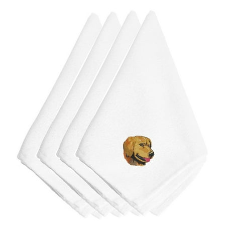 

Caroline s Treasures EMBT1741NPKE Golden Retriever Embroidered Napkins Set of 4 20 x 20 multicolor