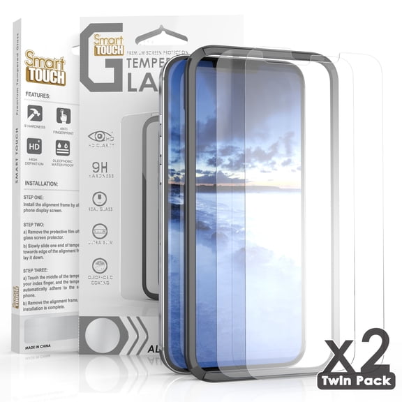 Beyond Cell compatible with iPhone 12 Pro Max 6.7"(2020) Case, Temper Glass with Alignment Frame ( 2 PACKS )