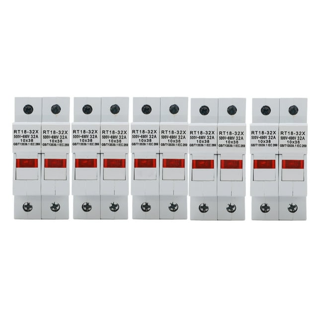 Rail Mount Fuse Holder, Accurate ABS+Copper RT18-32X Rail Installation Indicator Light White Plastic Housing For Circuit Fault Protection