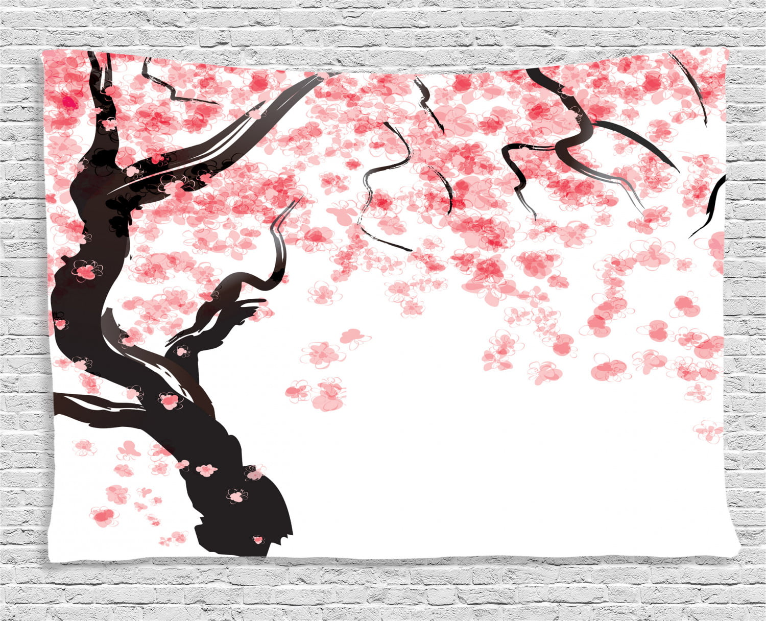 Floral Decor Tapestry, Japanese Cherry Tree Blossom ...