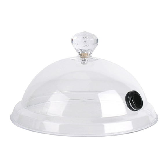 Utensilios de Cocina DYNWAVEMX de Grado Alimenticio Equipo de Alimentos de Bebidas de Astillas de Madera Transparente Cloche 16 CM