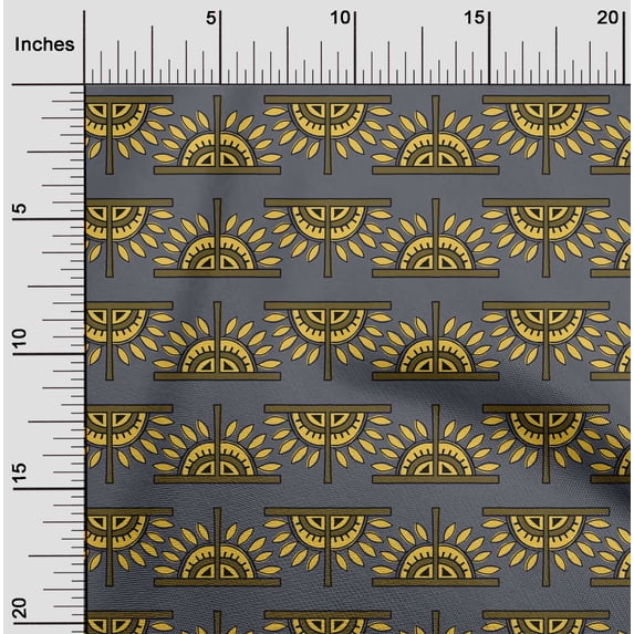 oneOone Polyester Lycra Fabric Floral Block Print Fabric BTY 56 Inch Wide
