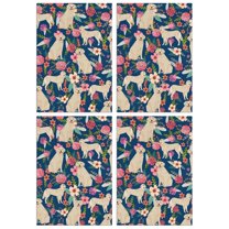 4 Pcs Funny Kitchen Towels,Golden Retriever and Floral Microfiber Dish Towels,Kitchen Tea Towels,Kitchen Towel Set (18" X 26")