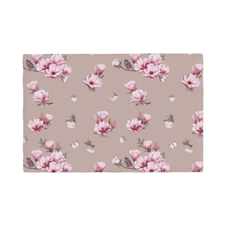

Placemats Set of 6 bird butterfly berry blossom Place mats for Dining Table Indoor/Outdoor Cute Heat Resistant Washable Table Mats(18 x 12 )