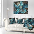 thumbnail image 2 of Fleurs Bleues Fractales - Coussin Décoratif Floral - 18x18, 2 of 4