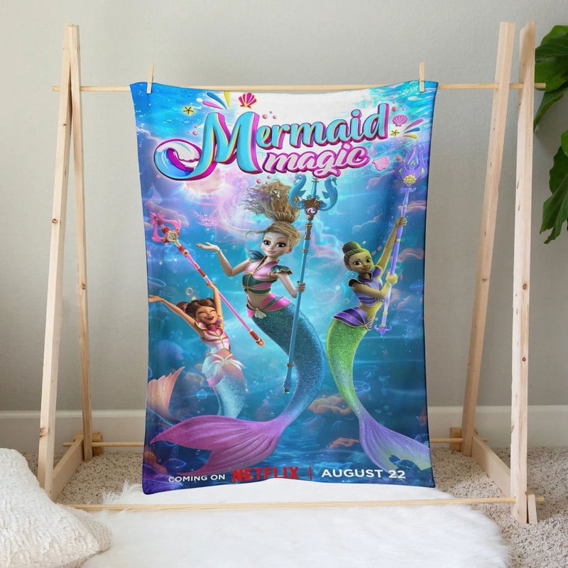 Mermaid Magic Throw Blanket Gifts for Fans Lover Girls Boys Women Present Hoodie Him Bed 30"x40"