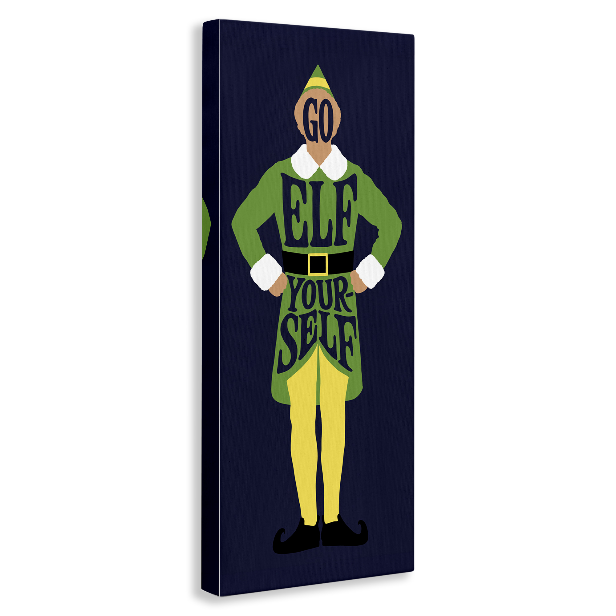 Stupell Industries Sassy Go Elf Yourself Holiday Painting Gallery Wrapped Canvas Art Prints Wall Art, 17 x 40