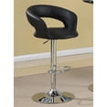 thumbnail image 2 of Coaster Upholstered Faux Leather Adjustable Bar Stool in Black, 2 of 3