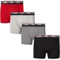 thumbnail image 1 of Fila Men's 4-Pack Logo Band 6" Inseam Boxer Brief Steel Heather/Red/Black/Grey Heather, Small, 1 of 5
