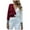 Red, variant on Womens Sweater V-Neck Pullover Sweater Color Block Casual Short Length Long Sleeve Summer Fashion Blouse