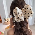 thumbnail image 2 of Pince à Cheveux à Pois à Griffes Imprimé Nœud Double Décor Pince à Cheveux Design à Ressort Prise Forte Dos Tête Griffe Cheveux Accessoires, 2 of 8