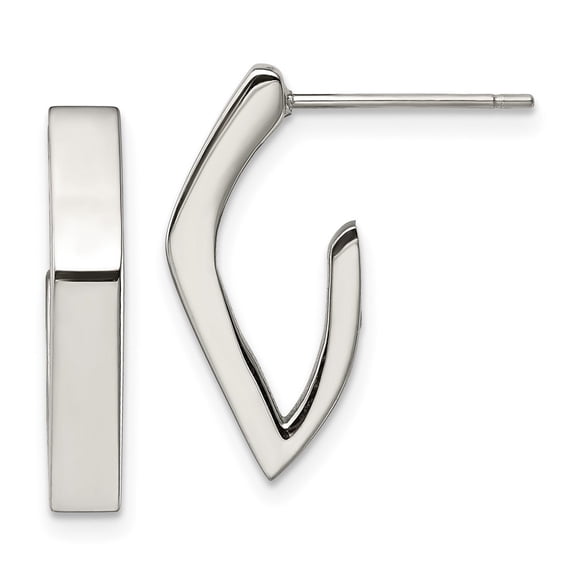 Auriga Fine Jewelry Stainless Steel Polished J Post Stud Earrings for Women
