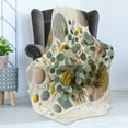 thumbnail image 3 of Ambesonne Eucalyptus Leaves Fleece Throw Blanket Blooming Geometry 70"x90" Green Multicolor, 3 of 5