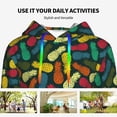 thumbnail image 4 of Lsque Pineapple Fruit Colorful Pattern Casual Women's Hoodie,Hooded Sweatshirt with Kangaroo Pocket,Pullover Hoodie with Eye-catching Drawstrings-Small, 4 of 7