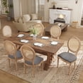 thumbnail image 4 of DONICK French Upholstered Dining Chairs,Farmhouse Round Back Tufted Solid Wood For Kitchen,Restaurant(Rattan,Gray,Set of 4), 4 of 10